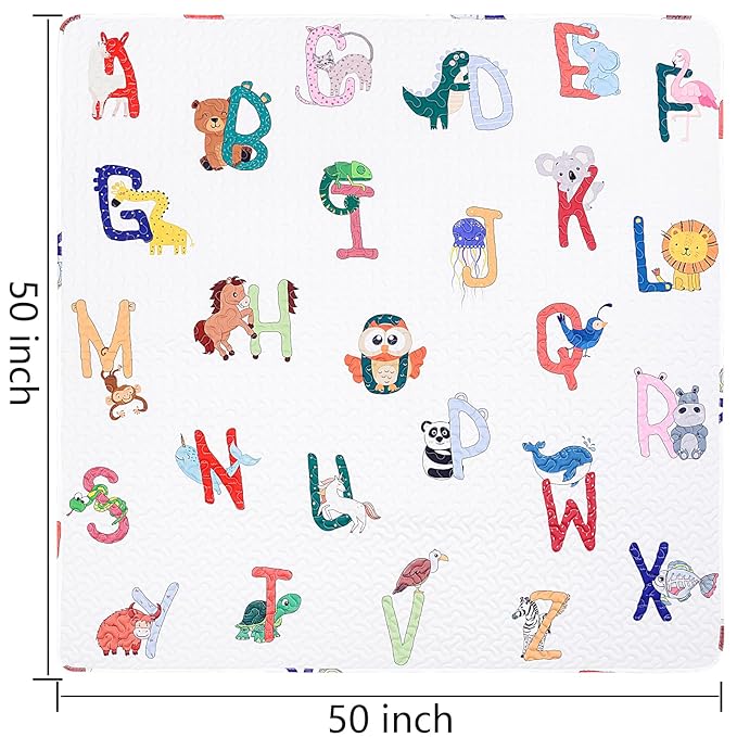 50x50 Play Mat for Playpen Foldable Baby Play Large Tummy Time Mat, Non Slip Washable Baby Play Mats for Floor, Portable Travel Crawling Mats for Toddlers and Infants