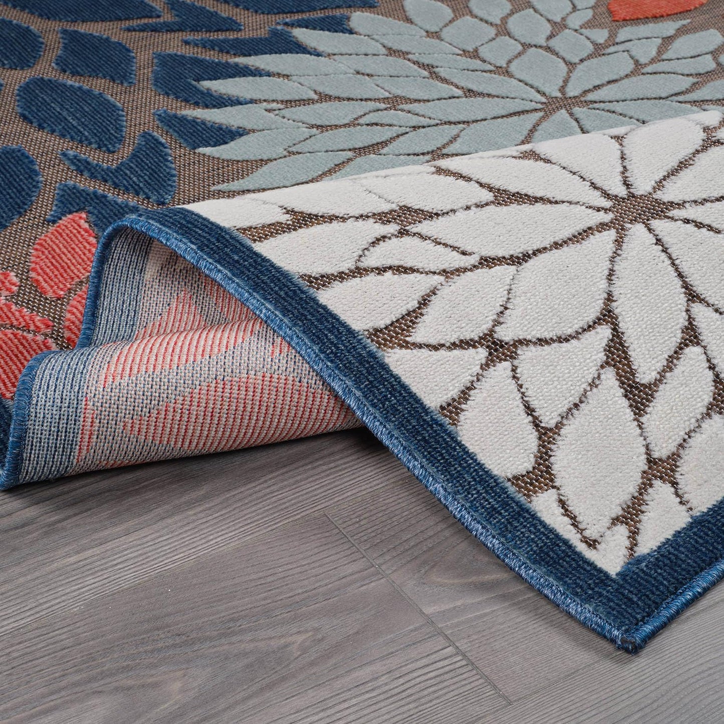 Beverly Rug Outdoor Rug 10x14 Large Modern Floral Tropical Area Rugs for Indoor and Outdoor Patio Easy to Clean Non Shedding Living Room Porch Garden Washable Outside Carpet (10 x 14 Brown)