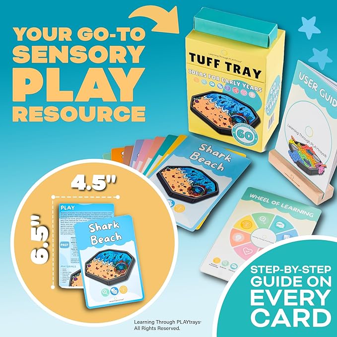 60 Sensory Play Idea Cards – Creativity for Kids Sensory Bin & Tuff Tray Activities | Preschool & Toddler Learning, Montessori, Homeschool & Classroom STEM Resource – by Learning Through PLAYtrays