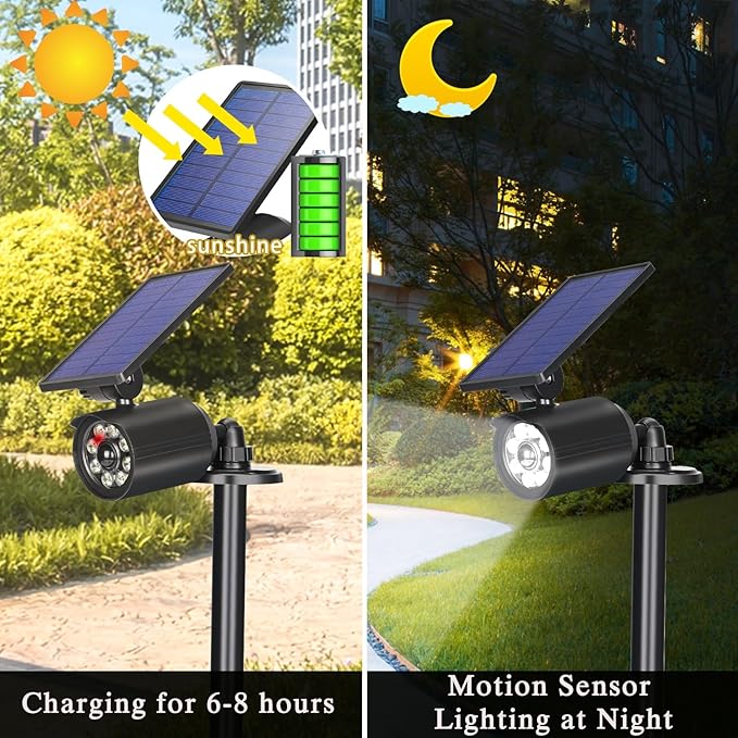 Solar Lights Outdoor Motion Sensor IP67 Waterproof 360° Rotatable Solar Powered Flood Lights for Barns Garden Driveway Path Landscape Yard(1pack)