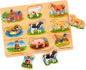 Melissa & Doug Farm Sound Puzzle - Wooden Peg Puzzle with Sound Effects (8 pcs)