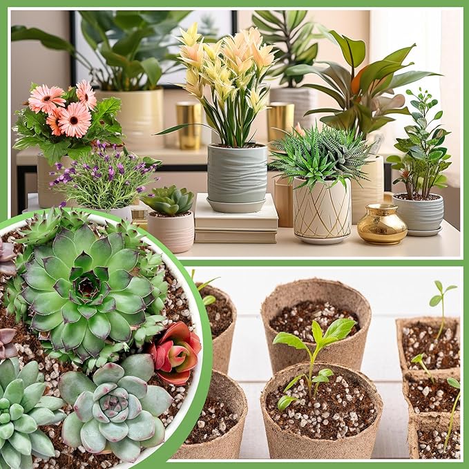 Coco Coir Perlite Mix - Retain Moisture, Improve Drainage & Aeration - Coco Peat Perlite Potting Mix, Loose Organic Potting Soil for Indoor Plants, 10 Quarts