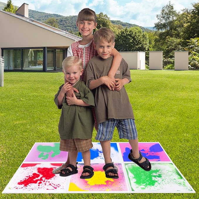 Liquid Lava Tiles for Kids： 11.8x11.8 in Educational Play Mat with Non-Slip Base Develop Motor Skills & Creativity for Children 3-12 Years（6PTFG3