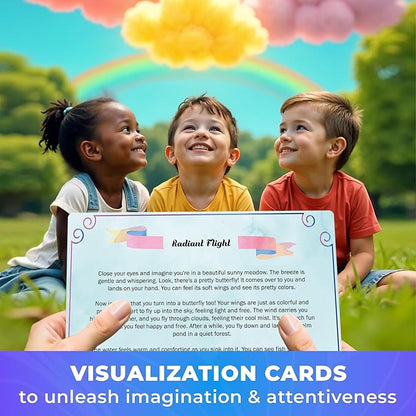 QUOKKA 65 Positive Affirmations Cards for Kids | Mindfulness for Kids with Mindful Practice, Visualization, and Icebreakers | Empower Emotional Well-Being with Meditation & Daily Affirmations XL Cards