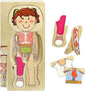Kidzlane 29 Piece Wooden Puzzle for Toddlers and Kids - Boy Anatomy Puzzle Play Set - Layered Human Anatomy Kid Puzzles - My Body Preschool Game, Montessori Skeleton Toy - Human Body Model for Kids