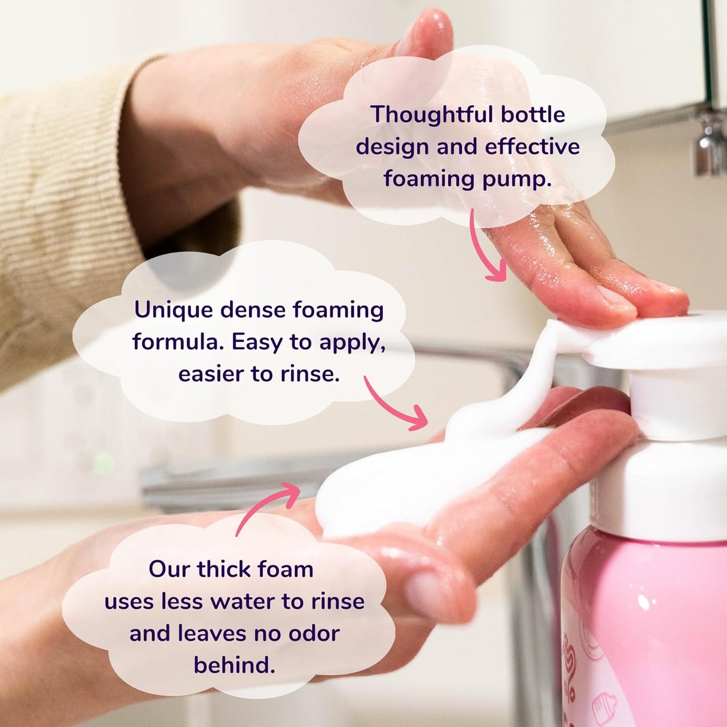 Foam Bottle Wash - Gentle Cleansing Soap for Bottles, Pacifiers, Toys, Dirty Surfaces, Foam Dish Soap, Plant Based, Safe for Baby, Trusted Baby Care Brand (16.9 fl oz - Pack of 3)