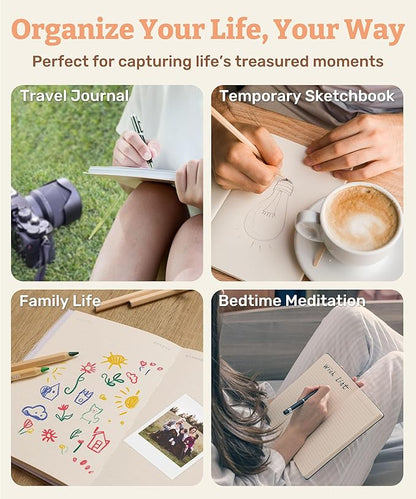 PieceRelax A5 Puzzle Journal 329 Plastic Pieces for Adults - Katsushika Hokusai - The Great Wave - Book Cover & Notebook, Unique Puzzle Gift, Jigsaw Artwork [YA1066]