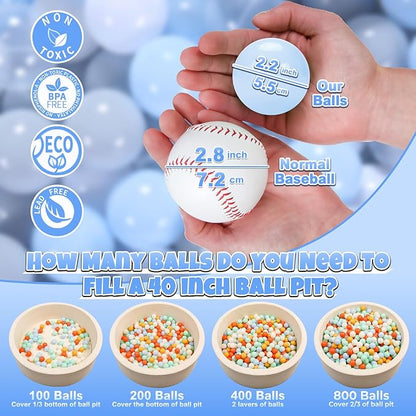 GOGOSO 100 Pieces Ball Pits Balls - 2.2 inch Pearl Pink Plasticballs for Children Toddlers Plastic Oceanball Swim Toys Bals for Kids Playhouse Pool