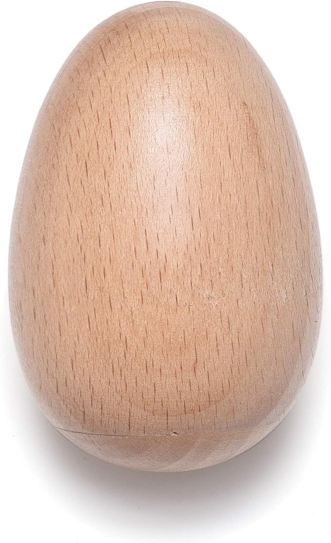 6 PCS Wood Egg Shakers Set, Musical Percussion Instruments, Natural Finish