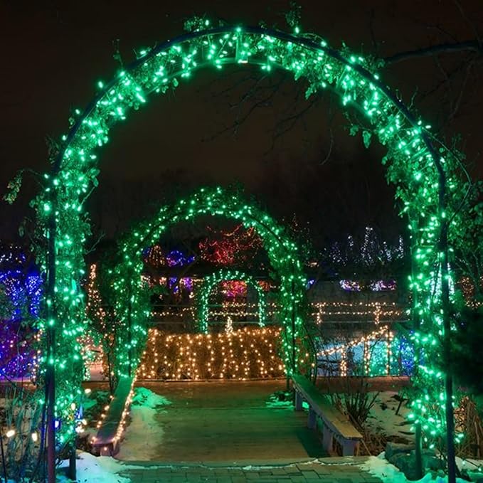 QITONG 4 Pack Green Solar Fairy Lights, Each 33ft 100 LED String Lights Outdoor Waterproof, 8 Modes Green Solar Light