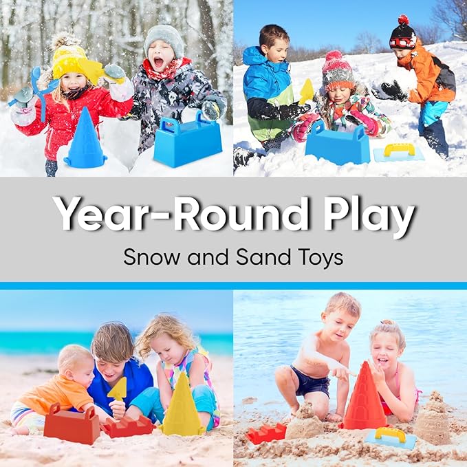 Superio Sandcastle Building Kit Snow Brick Maker Sand Castle Molds Snow Sand Beach Toys for Kids and Adults Igloo Snow Block Form for Snow Forts or Sandbox Play Sand Toys Outdoor Fun Beach Essentials