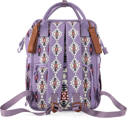 Wrangler Aztec Backpack Organized Daypack Travel Baby Bag with Stroller Strap and Side Bottle Pockets WG2204-9110LV
