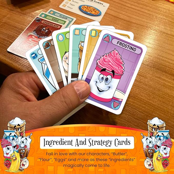 Hasty Baker Family Card Game - A Race to Collect Ingredients and Complete Recipes, for Families, Adults, Kids, Ages 7+, 2-6 Players, by GoChuckle