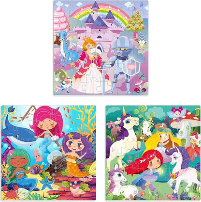 QUOKKA Magnetic Puzzles for Kids Ages 4-6 - 36 Pieces Sudoku Toddler Puzzles Ages 2-4 - Travel Games for Kids Ages 3-5 - Princess Unicorn Mermaid Toddler Travel Toys - Car Airplane Road Trip Games