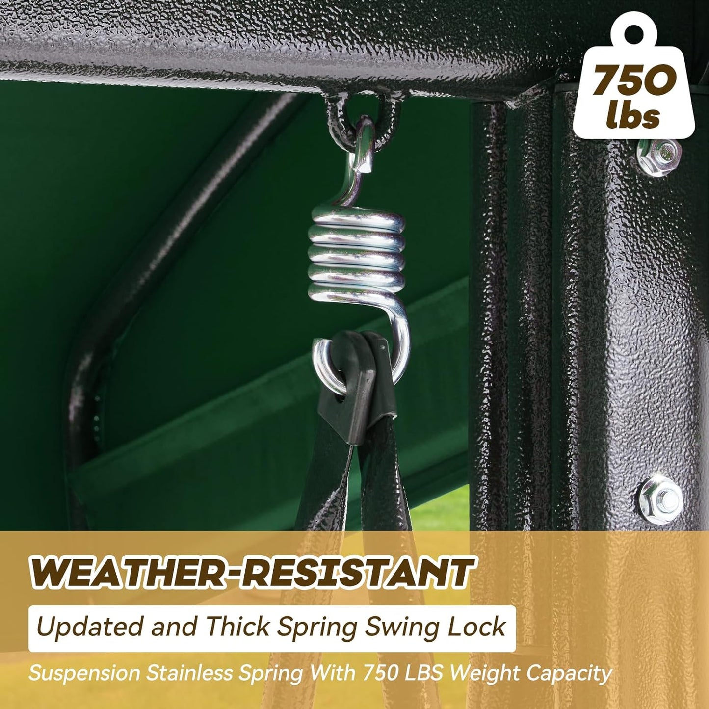 3 in 1 Outdoor Porch Swing with Canopy, 3 Seat Outdoor Swing for Adults, Patio Swing Chair with Thickened Cushions,Pillows & Cup Holders for Backyard, Porch, Garden (Green)