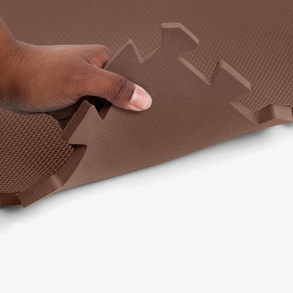 Flooring Inc's 1/2" Soft Non-Toxic Baby Play Mat, Toddler Playmat, Colorful Puzzle PlayMat, Floor Mats for Kids & Babies, EVA Foam Interlocking Tiles for Nursery & Playroom | Brown, 78 Tiles, 312 SqFt