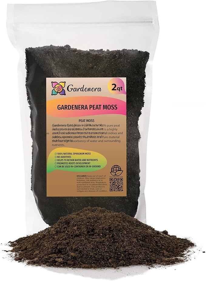 Premium Natural Sphagnum Peat Moss - Gardening Soil Amendment and Carnivorous Plant Soil Media by Gardenera (20 Quart)