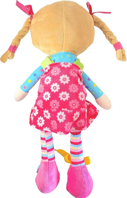 Snuggle Stuffs Sugar Snap Plush Learn to Dress Doll for Toddlers - 15" - for 2 Year Old Girl - Montessori