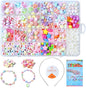 Kids DIY Bead Jewelry Making Kit, Beads for Girls Toys Bead Art and Craft Kits DIY Bracelets Necklace Hairband and Rings Toy for Age 4 5 6 7 8 9 10 11 Year Old Girl Gifts