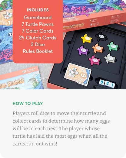 SimplyFun Shore Seekers - A Fun and Interactive Math Board Game for Kids - Practice Addition and Multiplication Skills - Math Game for Kids, 2 to 7 Players, Ages 7 & Up