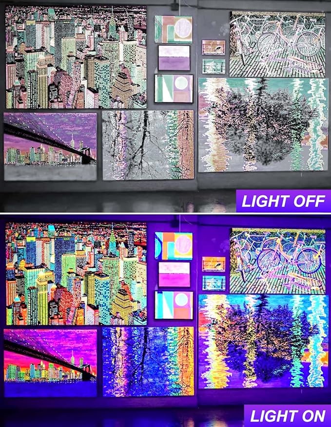 Outdoor Black Light Spotlight, LED Black Lights Waterproof Landscape Lighting with US Plug for Glow Party Body Paint Fluorescent Poster Stage Lighting Yard Garden Halloween Decoration(6 Pack)