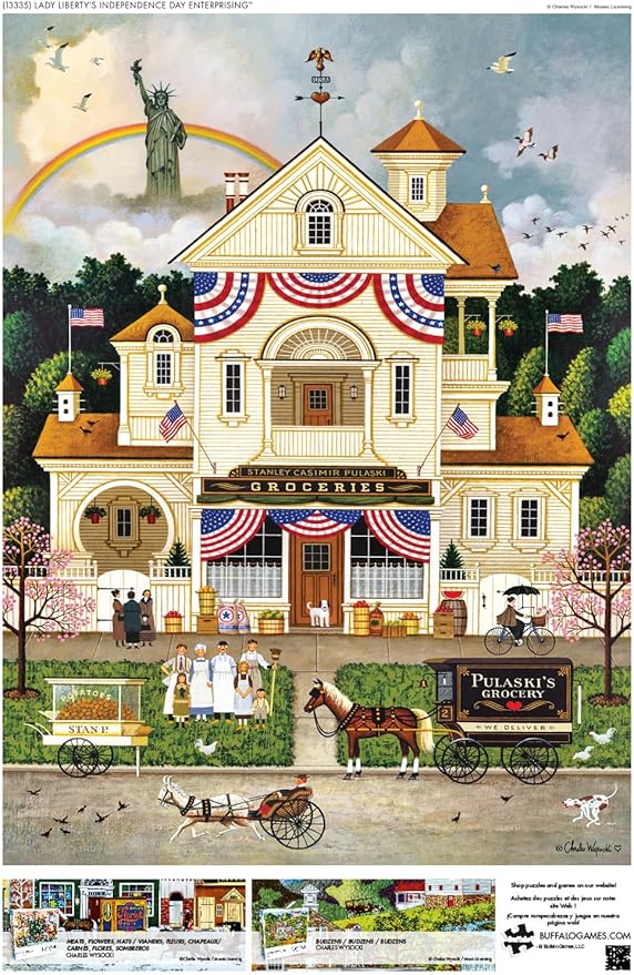 Buffalo Games - Charles Wysocki - Lady Liberty's Independence Day - 1000 Piece Puzzle - Challenging Puzzle Perfect for Game Nights