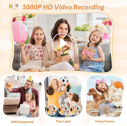 Mafiti Kids Camera,26MP HD Mini Selfie Digital Camera for Kids,Toddler Camera1080P Video,Outdoor Toy for Holiday,Birthday Xmas Gift for 3-8 Years Old Girl Boy (Orange)