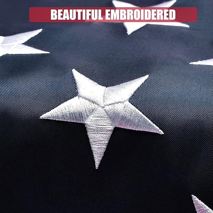 American Flag 4x6 Ft, Outdoor Premium US Flags, Heavy Duty Durable, 420D Oxford Nylon, Embroidered Stars, Brass Grommets