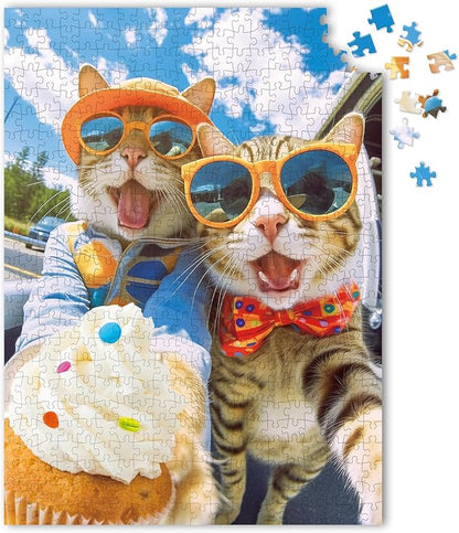500 Pieces Jigsaw Puzzles for Adults and Teens and Kids Family Happy Gift Idea Cats Selfie (Cats' Selfie)