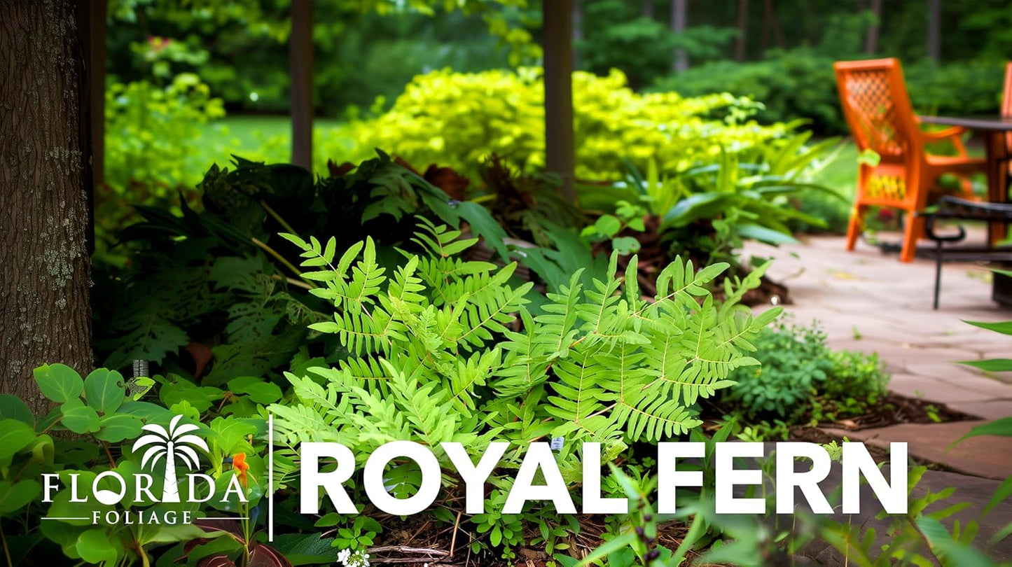 Royal Fern | 20 Live Plants | Osmunda regalis | Decorative Shade-Loving Perennial | Lush Green Foliage for Moist Gardens & Landscapes