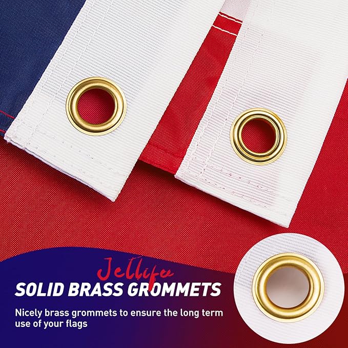 American Flag 10x15 FT, US Flags with Embroidered Stars Sewn Stripes Brass Grommets, Vivid Color, All Weather United States Flag, Polyester USA Flag for Outdoors Indoors (10x15 Foot)