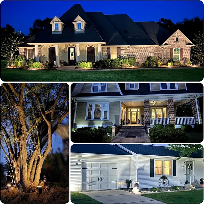 Solar Spot Lights Outdoor 63 LED 3 Lighting,Waterproof IP65 Modes Spotlights for Outside House Yard Garden Landscape Lights 4 Pack (Natural Lihgt)