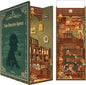 Tonecheer DIY Book Nook Kit for Adults, Wooden 3D Puzzle Bookend Bookshelf Insert Decor, Detective Booknook Miniature House Kit with Dust Cover and Body Motion Sensor LED (Violin Detective Agency)