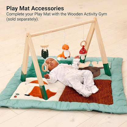 Little Big Friends Patchwork Baby Playmat – Reversible Floor Mat for Tummy Time & Sensory Development | Encourages Exploration & Motor Skills | Forest