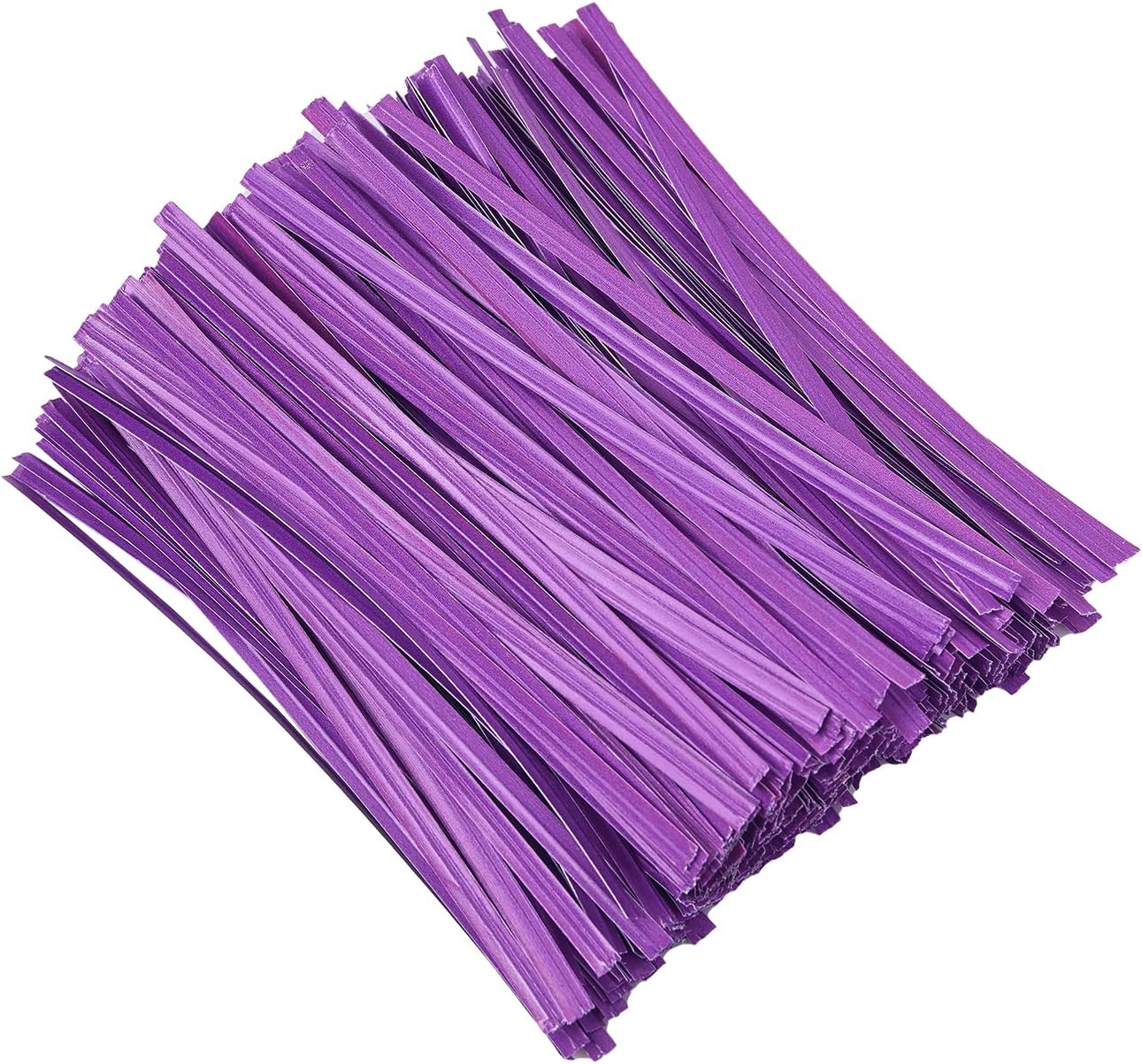 500 Pcs 5" Purple Paper Twist Ties, for Party Cello Candy Bread Coffee Bags Cake Pops