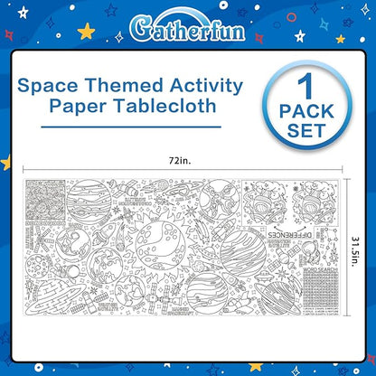 Giant Coloring Poster for Classroom Wall - Versatile 31.5 x 72 Inches Outer Space Activity Poster/Table Cover,School Parties, Outer Space Birthday Party and Special Events Decoration
