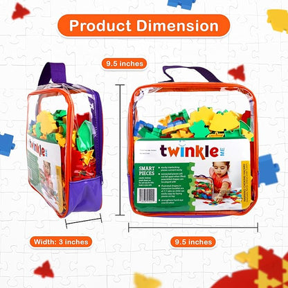 Interlocking Puzzle Toy | Big Pieces |Great for Occupational Therapy and Fine Motor Skill Development | Build STEM Skills at Home |Car Road Trip Pocket Game | Ages 3 and up |Toddler Fun