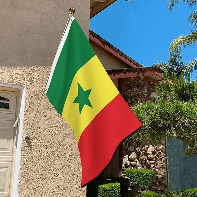 Senegal Senegalese Flag Garden Yard House 2x3 ft Flags Double Sided Print Banner Indoor Outdoor Party Home Decorations for Boat Dorm House Balcony
