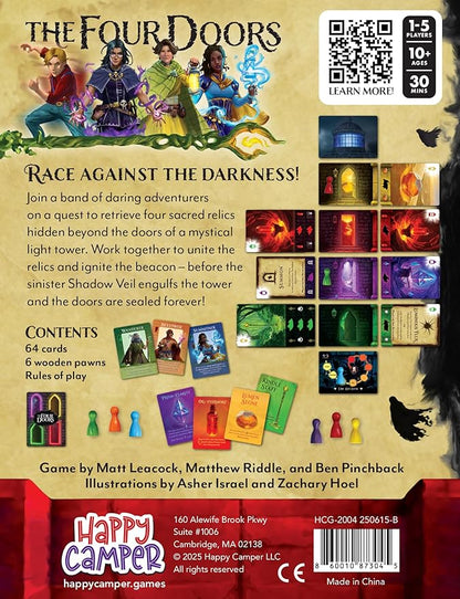 Happy Camper - The Four Doors | Thrilling Cooperative Game by Matt Leacock | Great for Travel and Solo Play