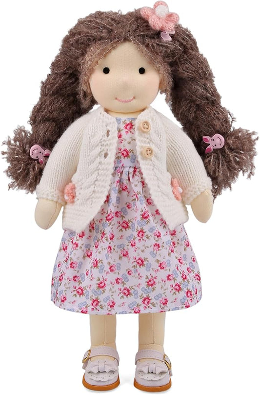 BlissfulPixie Handmade Wedding Present Princess Doll Waldorf Doll Rag Doll Birthday Present for Girl with Exquisite Box - Hazel 12"