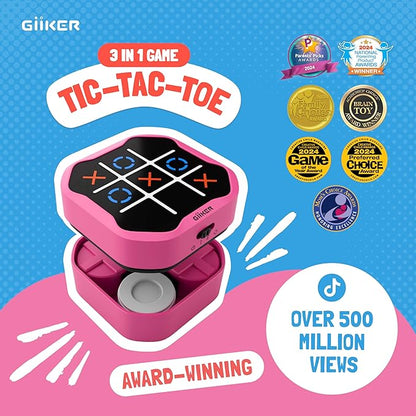 GiiKER Tic Tac Toe Bolt Game, Original 3-in-1 Handheld Puzzle Game, Portable Travel Games for Car Ride, Toys Gift Idea for Kids and Adults, Birthday Gifts for Boys Girls