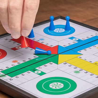 Magnetic Ludo Travel Game Set – 9.8" Folding Board for Classic Portable Strategy Play – Yellow Mountain Imports