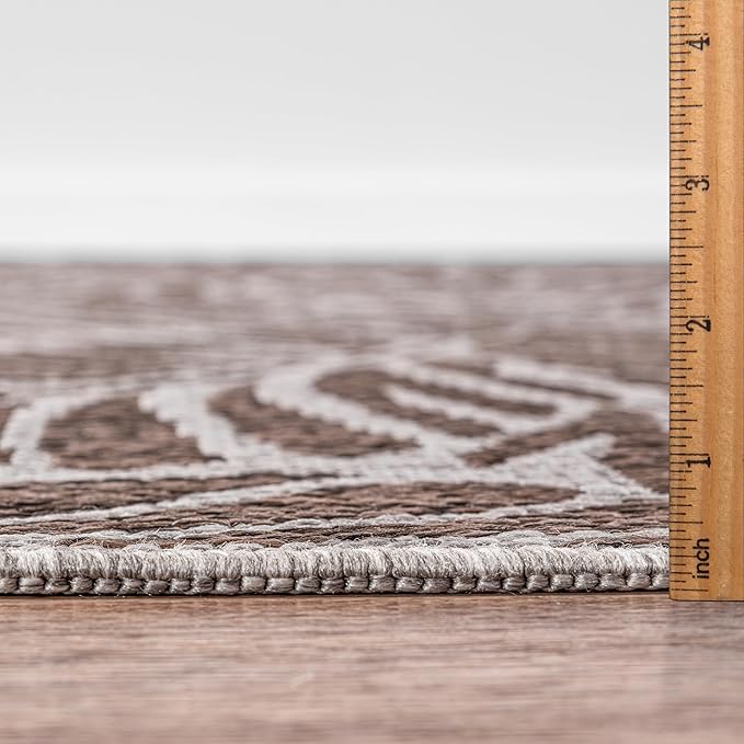 Keen Home Design Terrace Outdoor Area Rug - 4x6 Washable Indoor/Outdoor Rug for Patio, Kitchen, Balcony, Beach, Garden, Deck and Porch, Size: 3'10"x5'7"