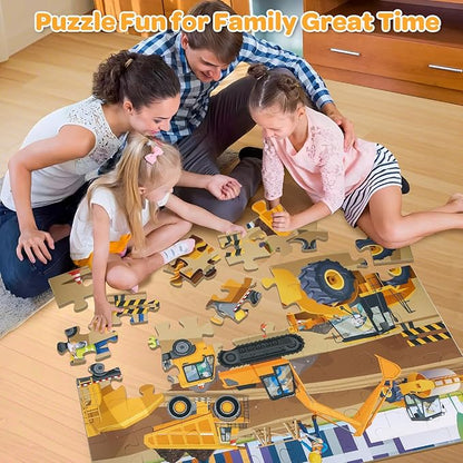 Construction Floor Puzzle for Kids - 48 Pieces Large Construction Vehicle Jigsaw Puzzles for Kids 3-5, Toddler Learning Preschool Educational Toys 12 Month+, Birthday Christmas Gifts for Boys Girls