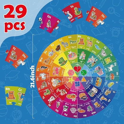 Floor Puzzle,Jigsaw Puzzles,Animal Puzzle for Kids,Alphabet Learning Toys,ABC Letter Games for Kindergarten,Memory Matching Game,Family Board Game,Toddler Educational Toys,Preschool Activities