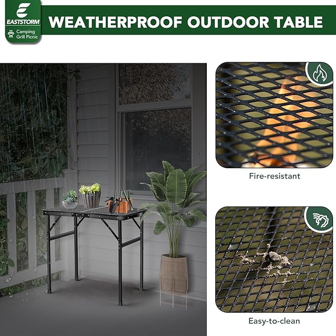 Small Folding Table, Easy for Storage, Compact and Portable Picnic Table for Grill, Outdoor Camping, Garden, Patio, Dining, BBQ, Party, Market, 2Ft (Small, Black), 23.6" L x 15.8" W