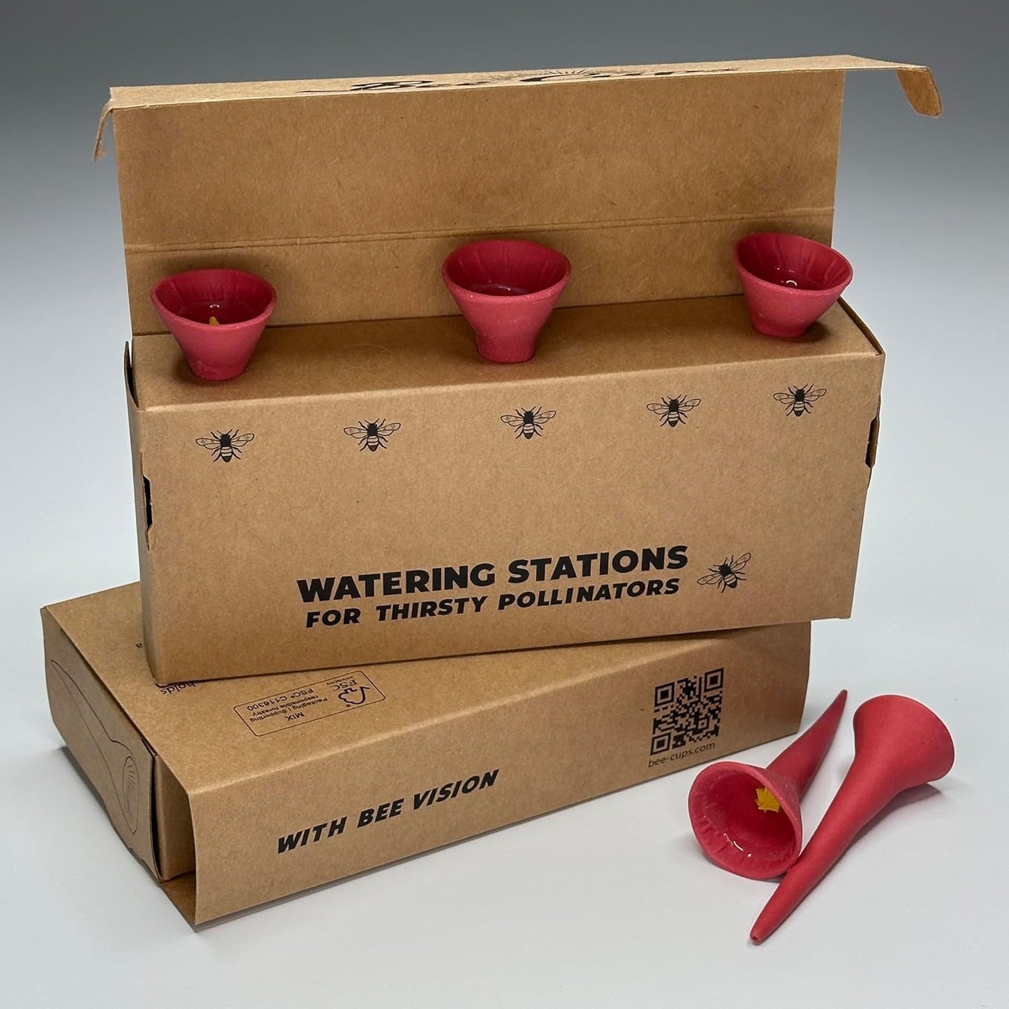 3 Pack, Bee Watering Station, Butterfly Feeder, Bee Feeder, Garden Decor, Bee Decor, Outdoor Garden Decor, Plastic Free, Handmade from Porcelain (3, Butterfly Special Red)