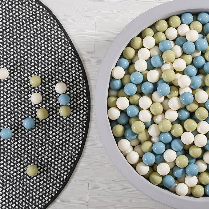 GOGOSO Ball Pit Balls - 2.15inch Plasticsball for Kids Toddlers Birthday Gifts, Summer Vibrant Colors Visual Stimulation Xmas Decor,100pcs Creamy Green+Creamy Blue+ Soft White