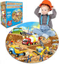 71Pcs Christmas Construction Vehicle Floor Puzzle for Kids 3,4,5,6,7,8,Educational Building Jigsaw Puzzles with Excavator Dumper Monster Truck for Ages 3-5,Learning Toys Gift for Girls and Boys