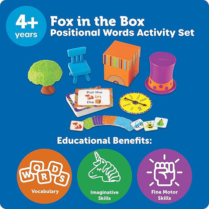 Learning Resources Fox in The Box Position Word Activity Set - Kids Board Spelling Educational Games, Vocabulary Reading Practice, Phonics Awareness, Montessori Language, Gifts for Boys and Girls